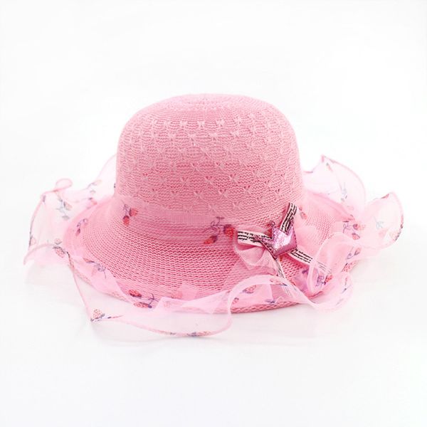 

детский летний вс shade солнцезащитный travel beach hat baby girl смазливая мультфильм корона цветок деформация соломы cap кружева y200714, Blue;gray