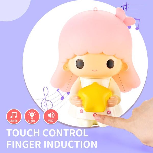

smart touch music lantern electric cute cartoon rabbit doll light music lantern toy for kids girl birthday gift 05