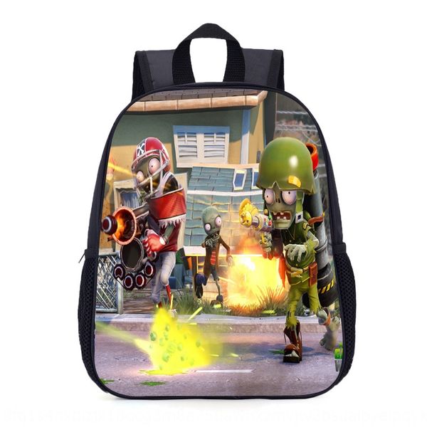 

rwblq kindergarten schoolbag plants vs zombies cartoon bag backpack small middle and large class children ultra light burden reduction backp