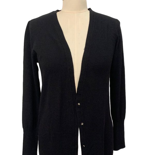 

hg women's long cardigan with silver buttons, White
