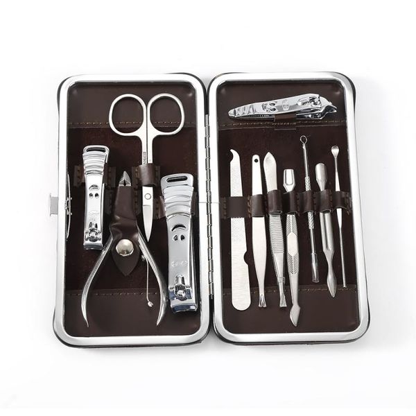 

nail art kits 12/10/7pcs manicure pedicure sets clipper stainless steel cuticle scissors tweezer beauty tools travel home