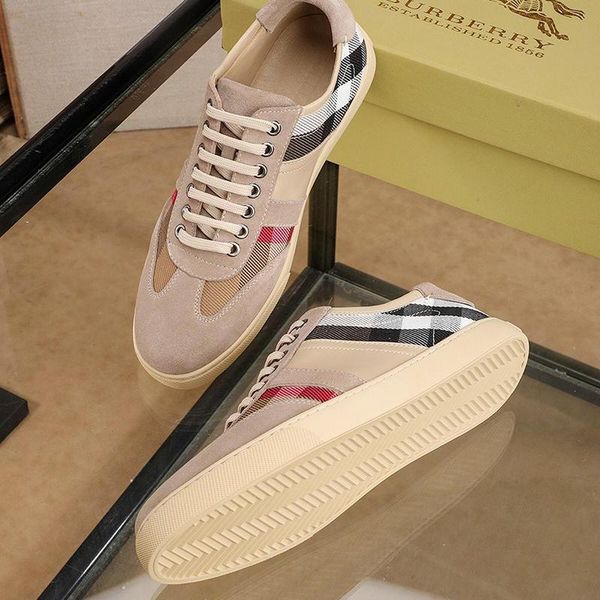 

vintage check and leather sneakers luxury men shoes new arrival lace -up shoes plus size fashion classic style men shoes fast delivery, Black