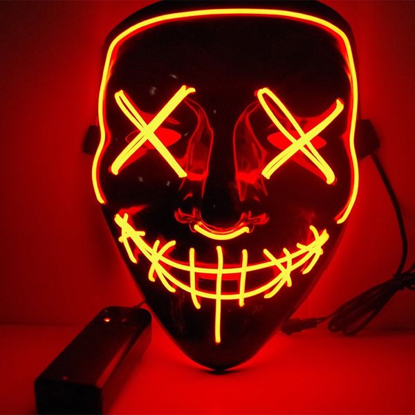 

хэллоуин маски led light up party маскирует purge год выборов большой забавные маски фестиваль косплей костюм supplies glow в dark 5шт