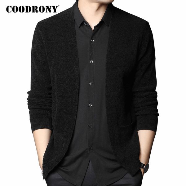 

coodrony brand cardigan men streetwear fashion shirt collar cardigans wool coat 2020 autumn winter new arrival sweater men c1106, White;black