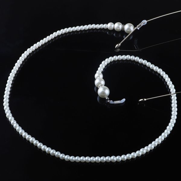 

new pearl chain necklace sun myopia presbyopia anti pearl glasses anti-drop glasses rope eye lanyard, Blue