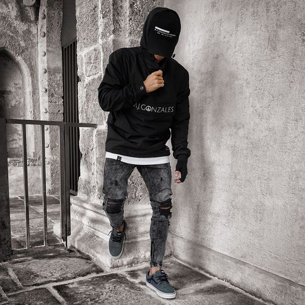 

2020 men vintage black slim fit stretch ripped jean new men solid cotton jogging motorcycle casual pencil pants, Blue