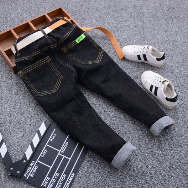 

5anva children's jeans 2020 new boysblack skinny korean style medium and large children's western tight pants jeans tight pantssty, Blue