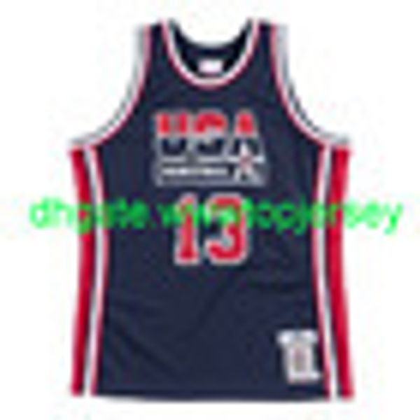 

usa basketball chris mullin #13 mitchell & ness 1992 dream team jersey throwbacks vest stitched basketball jerseys, Gray