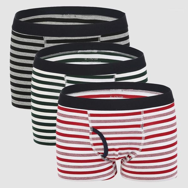 

underpants mens designer breathable underwear fashion striped contrast color daily boxers casual high elasticity comfortable mens boxers, Black;white