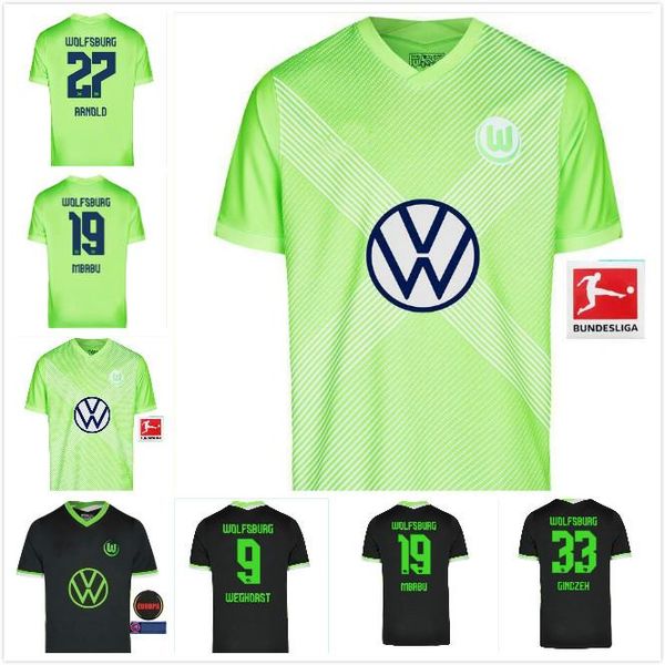 

20 21 vfl wolfsburg soccer jerseys weghorst arnold 2020 2021 malli brekalo football shirt mehmedi football shirt roussillon xaver camisetas, Black;yellow