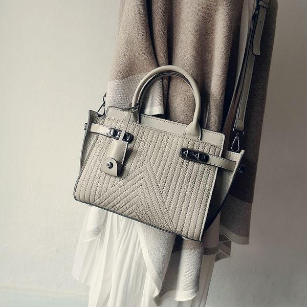 

fijkf 2020 korean style first layer cowhide bat wings hand shoulder crossbody sewing genuine leather women's texture fashion handbag ha, White