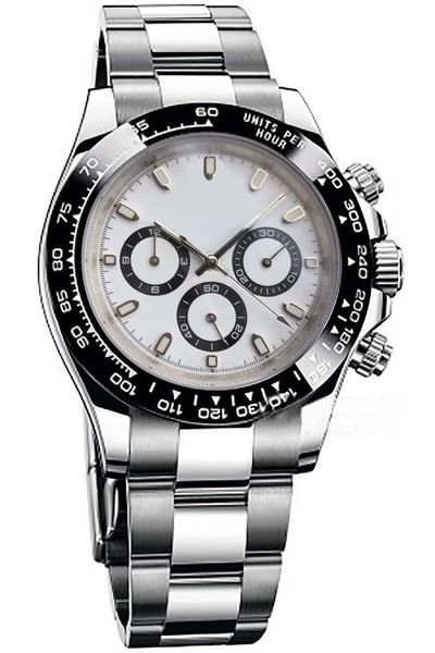 

diamond watch men's watch, automatic mechanical movement, ceramic bezel, white steel strap, white dial, folding clasp, Slivery;brown