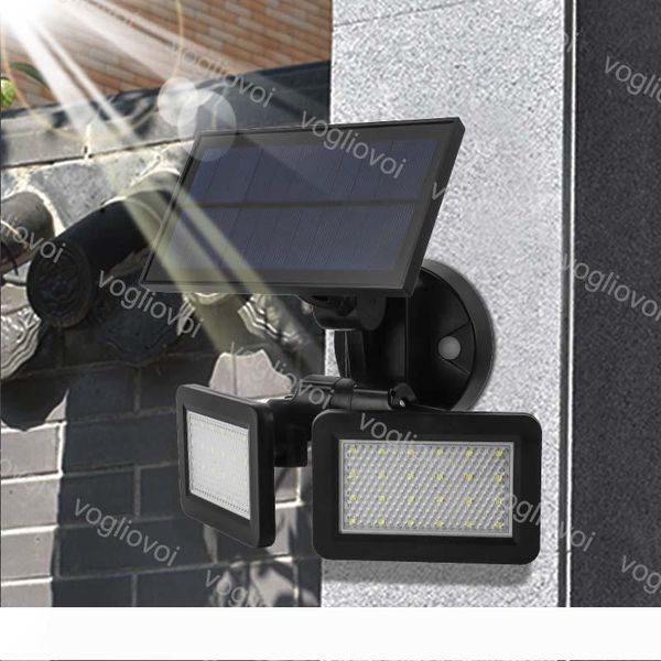 

solar security lights motion sensor 3model 48leds cool white abs double heads spotlight outdoor garden pathway garden dhl