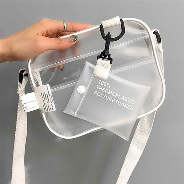 

causual pvc transparent clear woman crossbody bags shoulder bag handbag jelly small phone bags with card holder wide straps #20