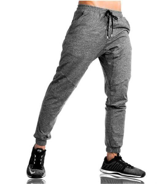 

men's pants joggers sweatpants training workout slim fit elastic bottom with zipper pockets, Black