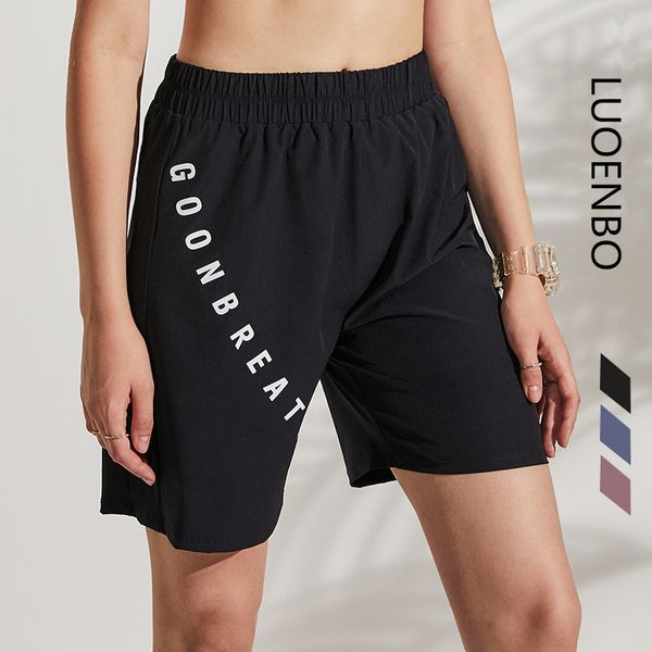 

loose knee length sport running gym shorts women yoga short fitness workout sports activewear exercise cycling shorts woman, White;red