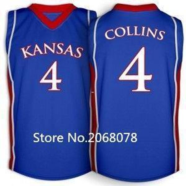 

sherron collins jersey #4 kansas jayhawks red blue white retro throwbacks double stitched college basketball jersey, Gray