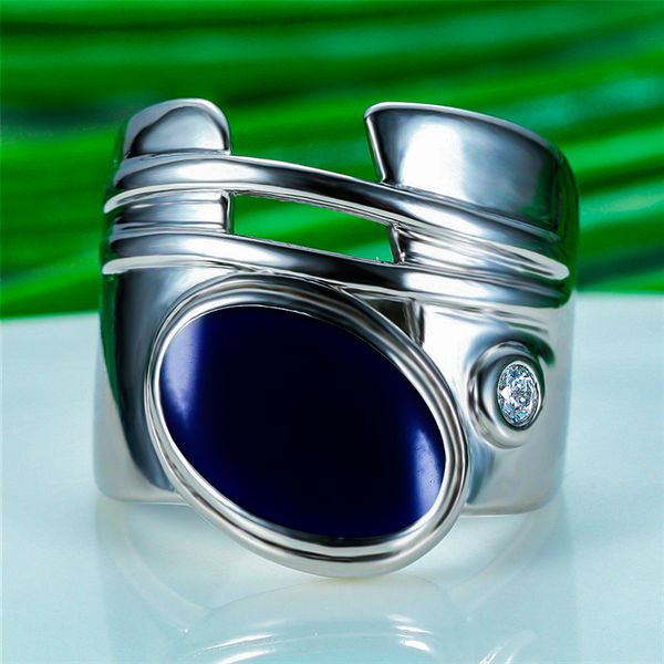 

vintage big green blue stone finger ring luxury female male silver color wedding ring fashion promise engagement rings for women, Golden;silver