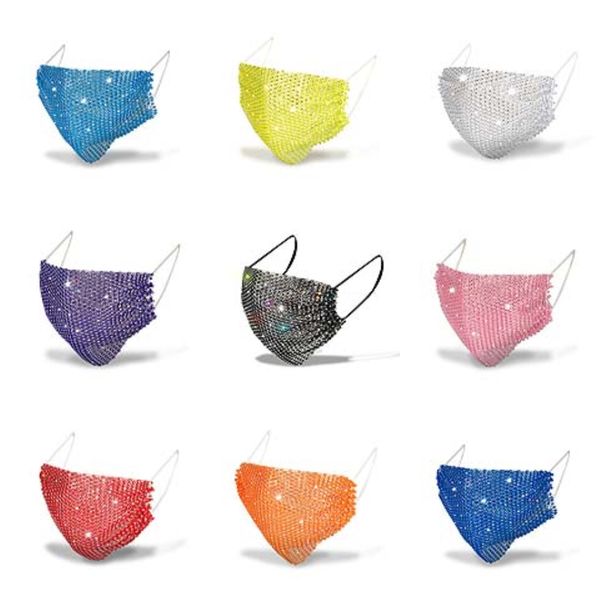 

women men funny face mask reusable bling rhinestone print designer dustproof mask ultraviolet-proof washable running night club bike 1000#38