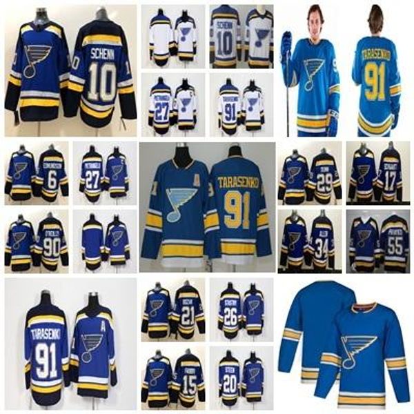 

91 vladimir tarasenko 2019 finals st. louis blues 27 alex pietrangelo 10 brayden schenn schwartz steen stastny jake allen hockey jerseys, Black;red
