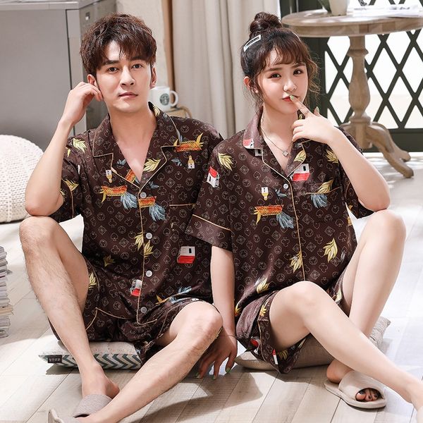 

nzfyq short-sleeved shorts internet celebrity ins light and comfortable sleeping set shorts home clothes cardigan home clothes for men and w, Blue;red