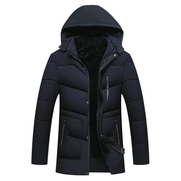 

2020 hooded men winter jacket men coat snow parka jacket outerwear thick hip hop warm zipper jackets coats clothing, Black