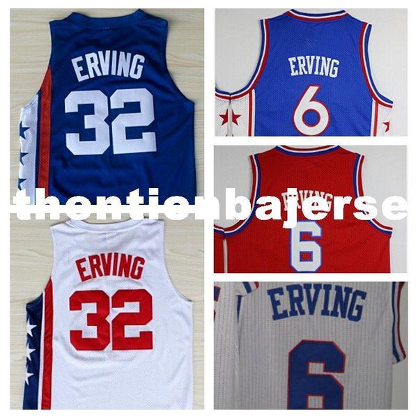

2016 new #6 julius erving jersey color blue red white retro #32 julius erving basketball jerseys stitched logos college, Gray
