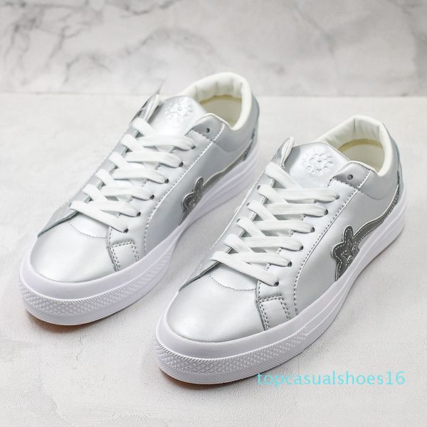

golf le fleur x one star covase casual shoes sliver woman designer shoe street style mens classic flowers leisure shoes t01, Black
