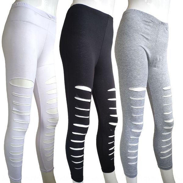 

2020 узкие спортивные брюки новые спортивные брюки свободного кроя отверстие лосины, Black