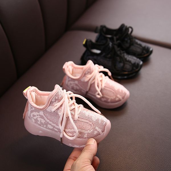 

v4t2p girls' 2020 spring baby trendy 1-3 years old spring and autumn children's mesh coconut coconut sneakers sports sports shoes, Black