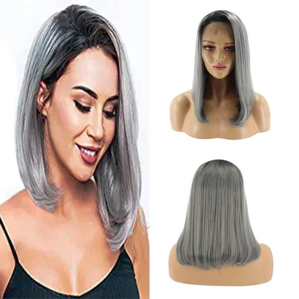 

lace frontal wig 220 grams long micro braid wig african american braided wigs for women synthetic wig long straight lace front lace wigs, Black