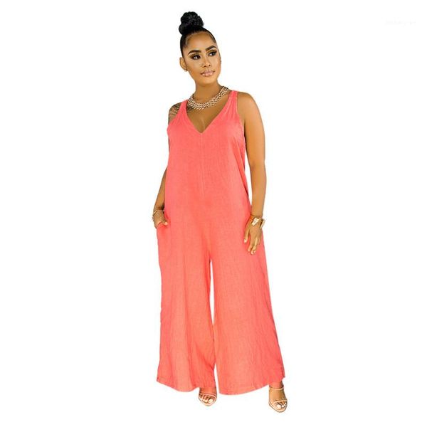

natural color jumpsuits v-neck rompers sleeveless full length casual jumpsuits womens jumpsuits designer drawstring sashes, Black;white