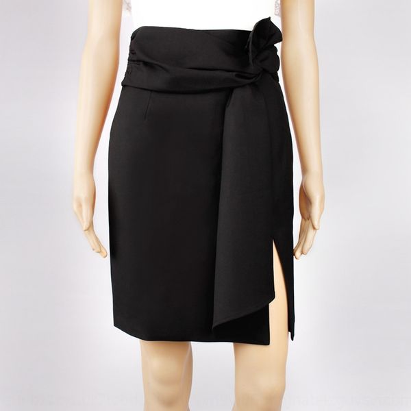 

2020 spring and summer new black fashion split temperament hip-covered slimming spring and summer skirt 2020 new skirt