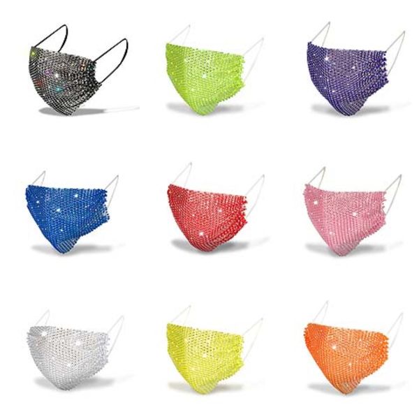 

masks 2 in 1 rhinestone mouth mask removable eye shield face mask women valve face mask with 2pcs filter pad anti-dust protective masks l#79