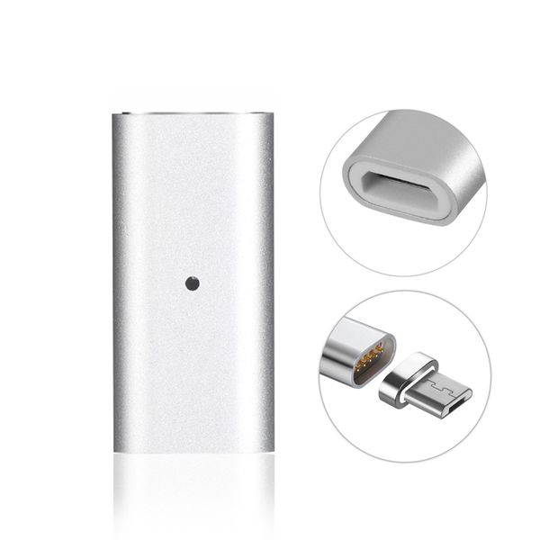

1pc for android usb-c for ios android silver 3 in 1 magnetic micro usb type-c charging charger adapter