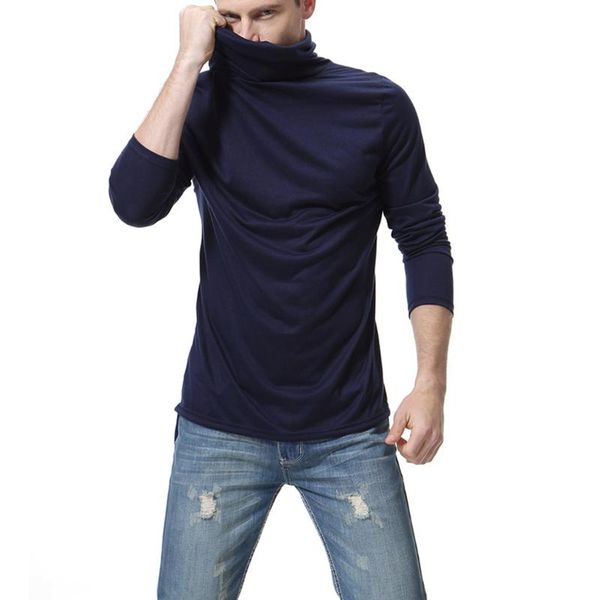 

2020 spring new style men high collar long sleeve base shirt europe and america fashion man leisure t-shirt y926 -40, White;black