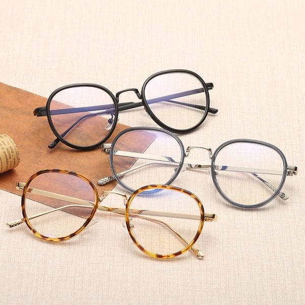 

new metal myopia frame 1796 classic fashion frame myopia glasses student plain glasses, Silver