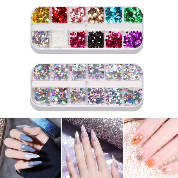 

colorful nail art glitter paillette foils flakes nail care manicure sequin
