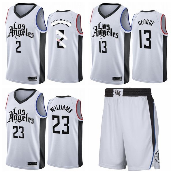 

kawhi leonard paul george la clippers men 2019/20 swingman jersey white edition basketball jerseys, Black;red