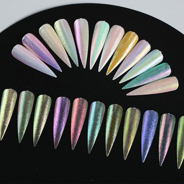 

jade crystal nail glitter powder pigment super shine nail holographic mirror powders decorations chrome dipping art se i5y5, Silver;gold
