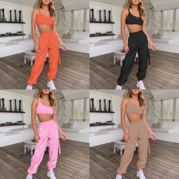

дизайнер женщины 2 1шт летние наряды sexy club фестиваль одежда полосатый crop top и flare длинные брюки день рождения matching костюм c152, White