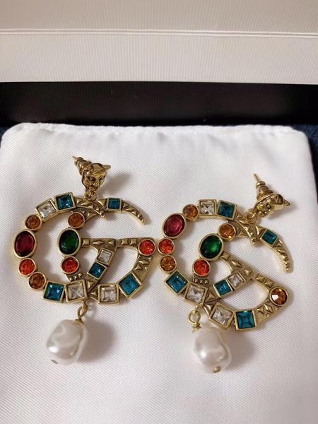 

2020 european and american colorful retro earrings female fashion personality net red tide popular temperament female small exagger, Golden;silver