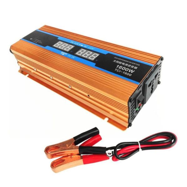 

портативный 1500w инвертора силы автомобиля dc12v к ac110v dual usb зарядное устройство конвертер из алюминиевого сплава высокой эффективнос