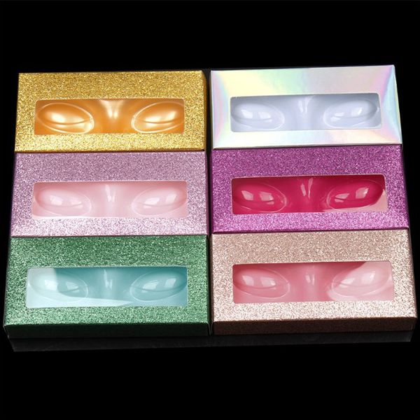 

colorful eyelash packaging paper box with face shape tray 115mm*55mm rectangle case bulk wholesale lash boxes packaging