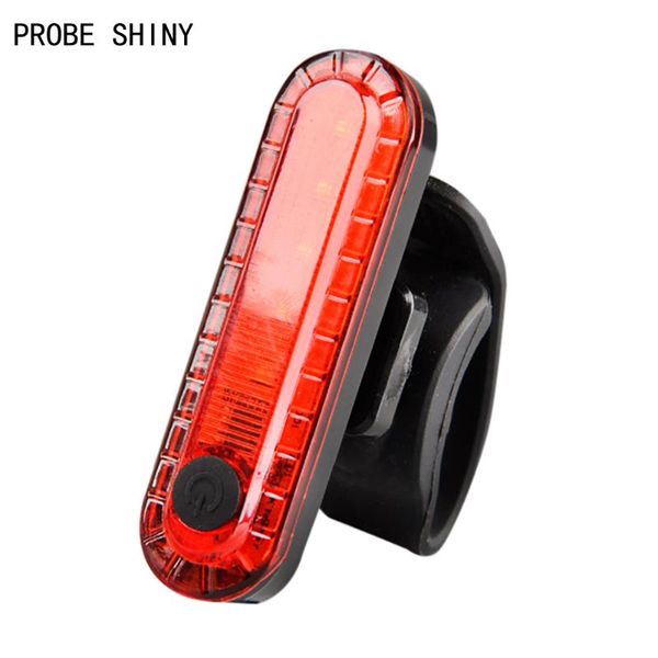 

probe shiny bicycle light led bicycle cycling front rear tail light usb rechargeable 4modes accessories a711