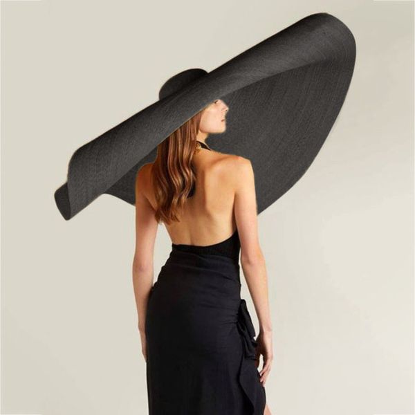 

fashion super wide straw caps brim hat summer beach anti-uv sun protection foldable large cover cap chapeau femme 2019 y200619, Blue;gray