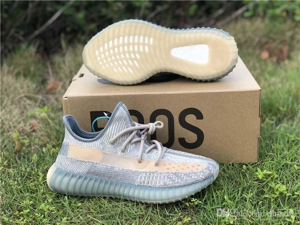 

2020 authentic kanye west linen cinder running shoes women men israfil zyon sulfur 3m reflective man designer shoes fz5421 with box