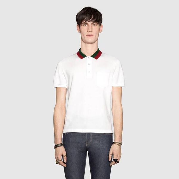 

пчелы рубашки поло мужского конструктор футболка мода марка с коротким рукавом классических футболок высокого качества вскользь top мужского, White;black