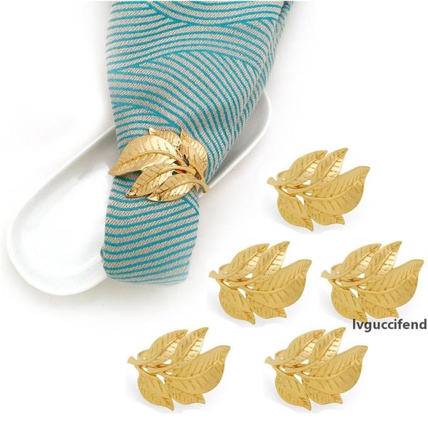 

leaf shaped napkin rings golden napkin buckle rings leaves shaped wedding banquet table decoration christmas restaurant napkins decor