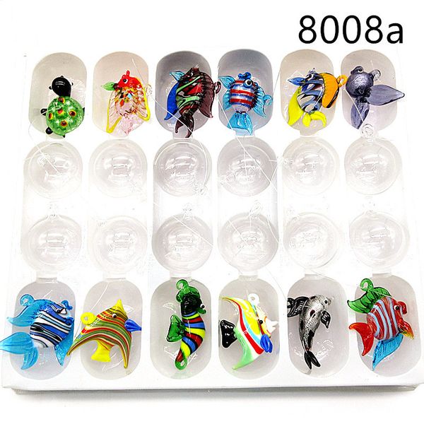 

floating glass fish aquarium mini marine animals figurines ornaments handmade sea world art small statues home decor accessories t200710